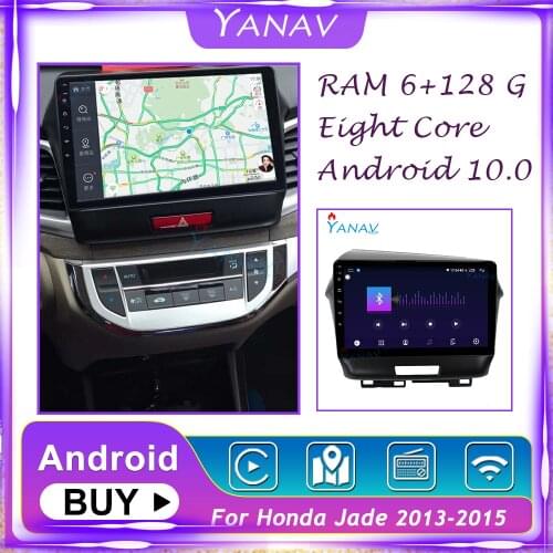 128G Car Radio Android 2 Din Stereo Receiver For Honda Jade 2013-2015 Touch HD Screen GPS Navigation Audio Multimedia MP3 Player