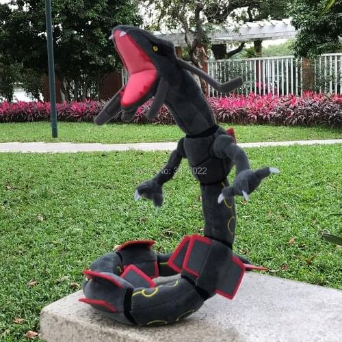 Shiny Rayquaza Plush Toy Black Mega Dragon Soft Stuffed Animal Cartoon Figures Doll 32"