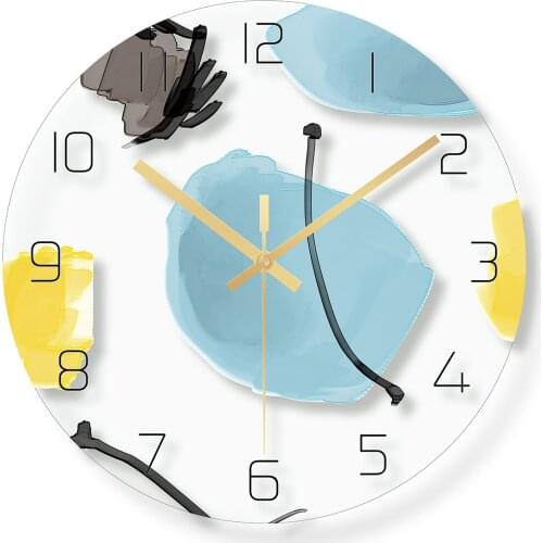 Glass Large Wall Clock Modern Design Living Room Bedroom Luxury Nordic Clocks Wall Home Decor Gold Wall Watch Home Decoration