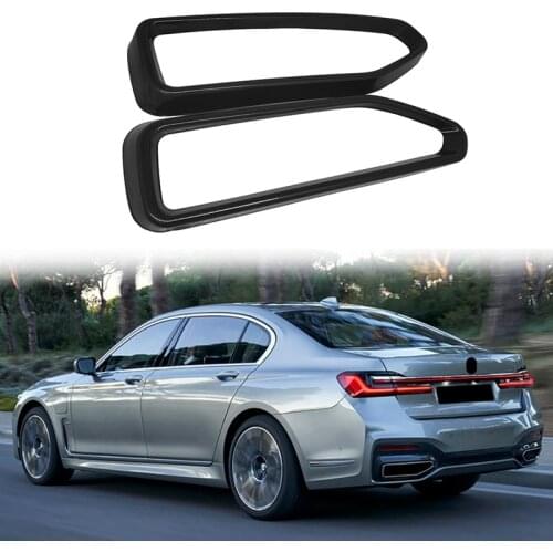Stainless Steel Car Rear Tail Throat Decor Frame Car Exhaust Pipe Trim Cover Stickers for-BMW 7 Series G11 G12 2019-2021