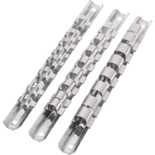 Socket Rack Holder 1/4" 3/8" 1/2" with 8 Clips On Rail Tool Organizer Storage
