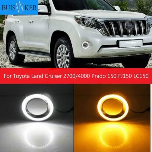 For Toyota Land Cruiser 2700/4000 Prado 150 FJ150 LC150 2014 2015 LED Daytime Running Light Bumper Fog Lamp DRL