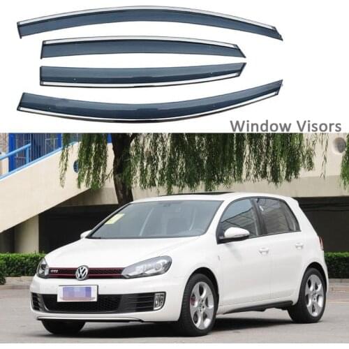 For Volkswagen Golf 6 2010-2013 MK6 Window Visor Awnings Shelters Vent Shades Sun Rain Deflector Guard Auto Accessories 4PCS/SET