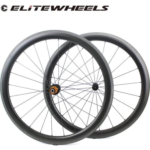 ELITEWHEELS Road Bike 700c Carbon Wheels Clincher Tubular Tubeless Ready Aero Wheelset Super Light Weight 260g Taiwan BI-TEX Hub