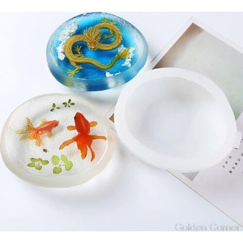 Natural Stone Shape Resin Art Molds DIY Vivid Goldfish Dragon Resin Mold Home Decor Ornament Molds S21 20 Dropshipping