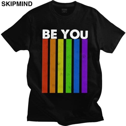 Trendy LGBT Be You T Shirts Men Short Sleeve Leisure LGBTQ Tshirt Gay Pride Tee Top Soft Cotton T-shirt Clothing Gift Idea Merch