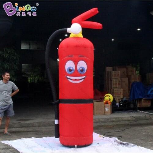 Customized 2.5m high big inflatable fire extinguisher promotional airblown fire extinguisher balloon with smile toys