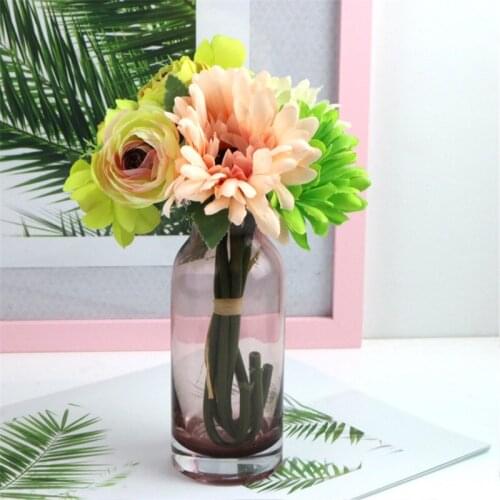 1 Bouquet Artificial Flower Silk Gerbera Daisy Fake Flower for Wedding Home Decoration Accessories Room Decor Flower Arrangement
