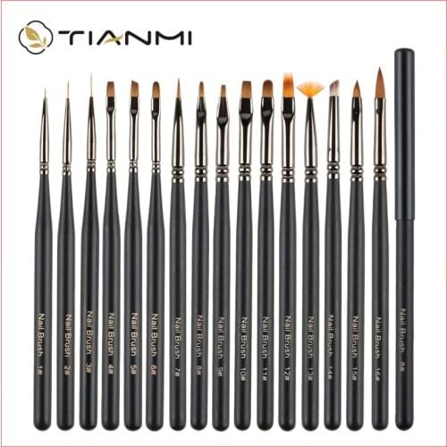 TIANMI Nail Art Brush UV Gel Painting Drawing Manicure Pen Tools DIY Accessory Pigment Gradient Pen Nail painting Line Decor