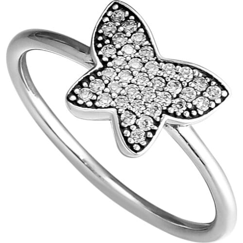 CKK 925 Sterling Silver Butterfly Rings For Women Original Fashion Jewelry Making Wedding Anniversary Gift