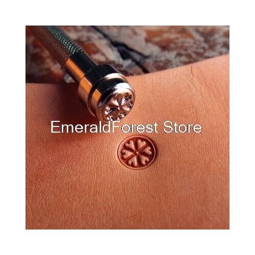 Leather carving printing Handmade leather art making tools Carved steel printing tools Heart shaped flower core printing