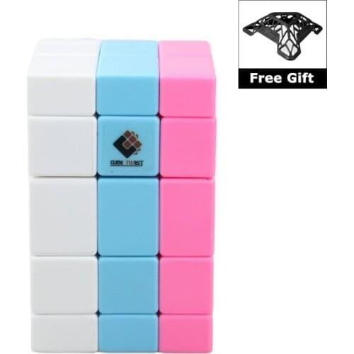 CubeTwist Siamese Conjoined Tricolor 3X3X5 Mirror Magic Cube Bump Speed Puzzle 335 Cube Educational Toys for Kids