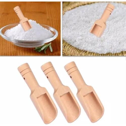 1/5/10 Pieces Of Wooden Handle Small Salt Scoop Teaspoon Ground Milk Powder Coffee Spoon Multifunctional Seasoning Spoon