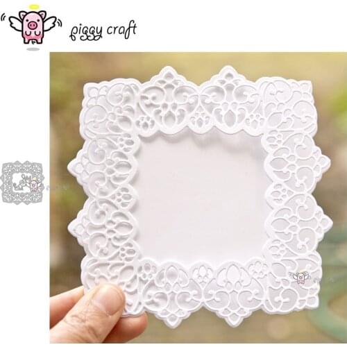 Piggy Craft metal cutting dies cut die mold Lace square letter frame Scrapbook paper craft knife mould blade punch stencils dies