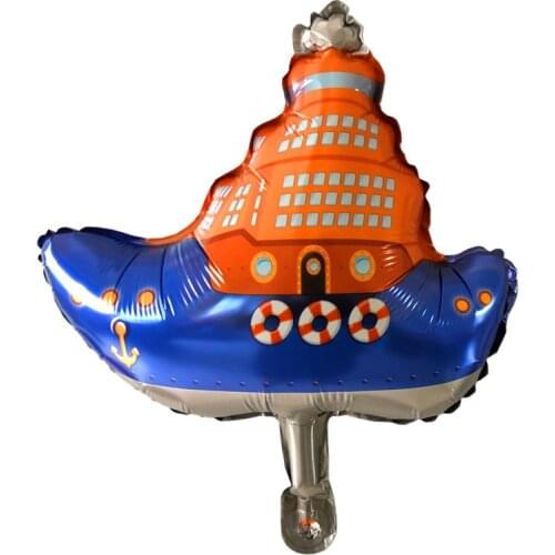 Mini boat steamship foil balloons birthday party decorations kids toys baby shower globos