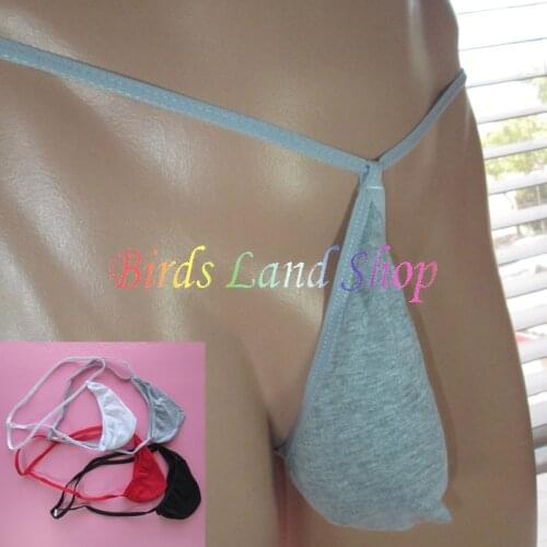 Mens sexy string pouch thong Soft Fine Cotton G322C TearDrop pouch