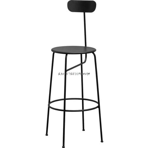 Nordic Minimalist Iron Back Bar Chair Restaurant Bar Cafe Bar High Stool Household Metal High Stool