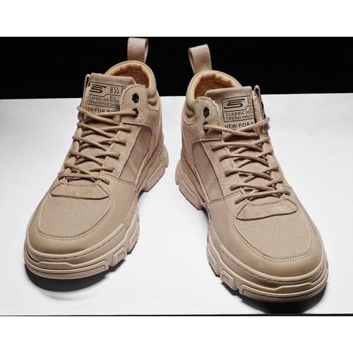 2021 New High Quality Boots Male Casual Ankle Boots Men Lace-Up Basic Tooling Shoes Man Fashion Motocross Boots Round Toe Retro