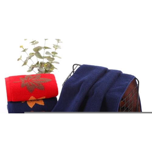 New Simple Solid Color Maple Leaf Pattern Jacquard Cotton Washcloth Home Grooming Towel Bathroom Bath Towel Couple Wedding Gift