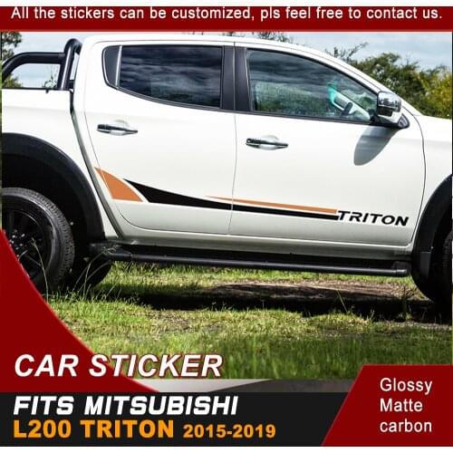 Fit for mitsubishi l200 triton 2015 2016 2017 2018 car stickers shark side door body 4x4 styling graphic vinyl car decals custom