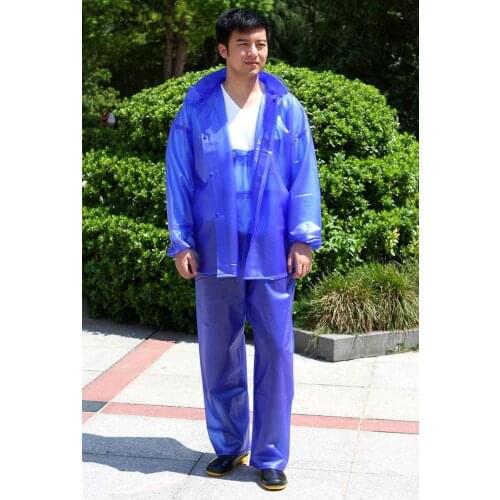 Transparent Raincoat Plastic Waterproof Men Motorcycle Rain Jacket Blue Thick Raincoat Poncho Gabardinas Woman Jacket AC50RC