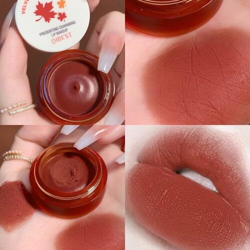 QIBEST Eyeshadow Blusher And Lipstick 3-in-1 Multifunctional Cosmetics Canned Lipstick Waterproof Long Lasting With Brush TSLM2