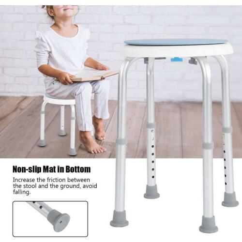 Bench Adjustable Round Bath Shower Stool Aluminum Alloy Swivelling Seat Safety Seat bathroom chair