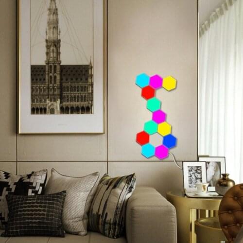 Hexagon Magic Splicing Night Light Smart Control or Remote Control Quantum Light LED Modular Wall Lamp Modular Sensitive Touch