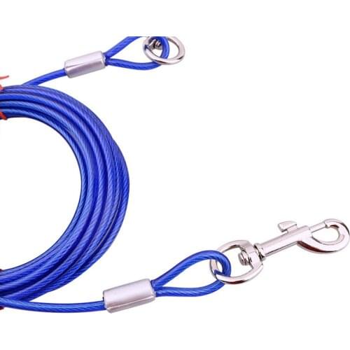 Steel Wire Dogs Double Leashes Anti-bite Non-Tangle Pet Outdoor Picnic Camping Walking Belt Strap Lead Leash 3 Colors 3M/5M/10M