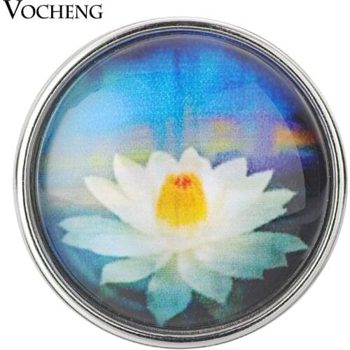 Glass Vocheng Snap Charms Flower 18mm Copper Metal Vn-1622