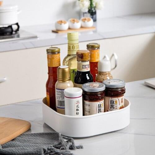 360° Spice Racks Non-Skid Seasoning Holder Can Double Layer Kitchen Spice Organizer Shelf Kitchen Supplies Storage Container