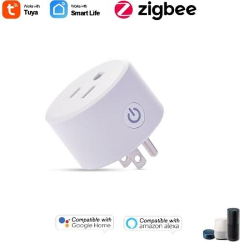 Tuya ZigBee Smart Plug US 15A 110-250V Timer Socket Smart Home Wireless Plug Compatible With Alexa Google Home Assistant