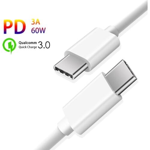 Type C to Type C Cable for Macbook Samsung S20 S10 Google Pixel 4 3 PD 100W QC3.0 Fast Charger Data Cable USB-C Type-C Wire Cord