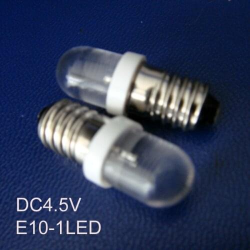 High quality 4.5Vdc E10 led Indicator light,Led E10 bulb,Led E10 DC4.5V Dashboard Warning Indicator free shipping 100pcs/lot