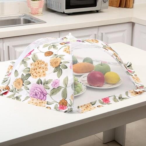 NEWYEARNEW 1piece Foldable Table Food Cover Umbrella Anti Fly Mosquito Kitchen Cooking Tools Meal Cover Wedding Gifts