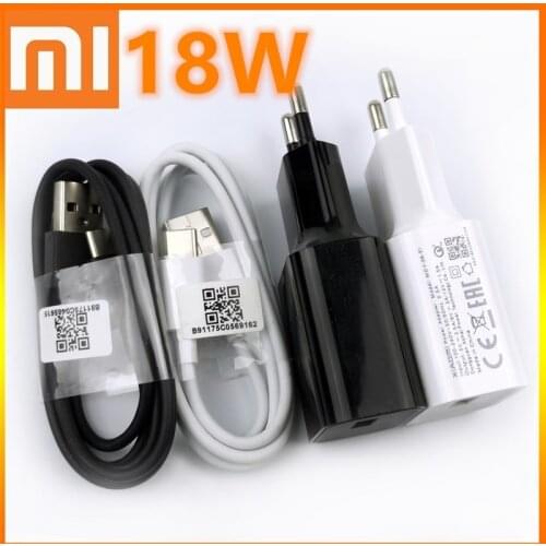 Xiaomi Redmi 8 Charger QC3.0 18W Fast EU Travel Charge Adapter Type-C Cable For Mi A3 A2 A1 Max 3 9 9T pro 8 6 K20 Redmi 8 8A