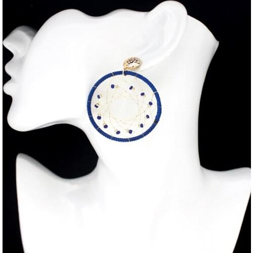 Fashion Korea Style Large Ring Reticulated Pendant Earrings For Women Ten Colors Hollow Big Circle Brincos Earrings Jewelry