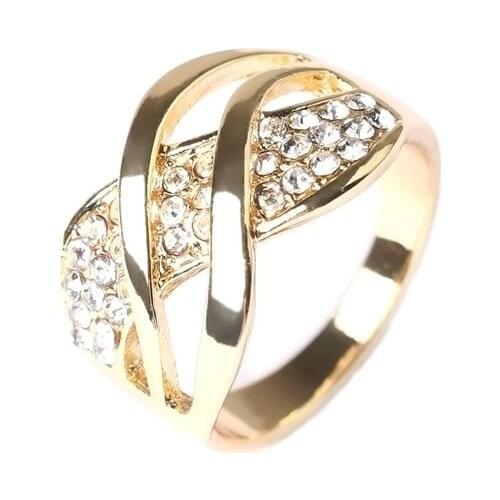 1pc New Hot Sale Wave Ring Womens Exquisite Jewelry Cubic Zirconia Ring Hollow Cross Ring