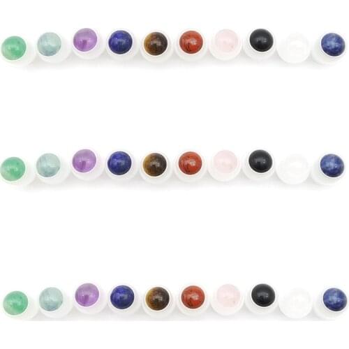 1pcs Natural Gemstone Roller Ball Fit 5ml 10ml Thick Glass Essential Oil Roll On Bottles