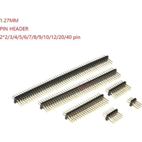 10PCS dip 2*2/3/4/5/6/7/8/9/10/12/16/20/40/ PIN double row male PIN HEADER 1.27MM PITCH Strip Connector 2X/6/8/10/20