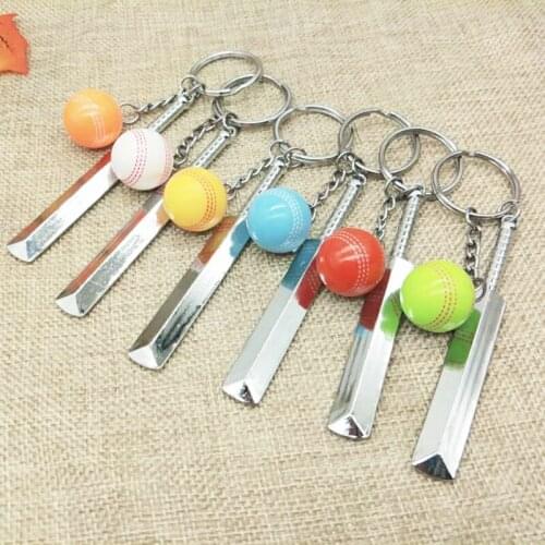 100pcs/lot Cricket Keychain Gentlemans Game Keyring Sport Key Chain Sports Keyrings
