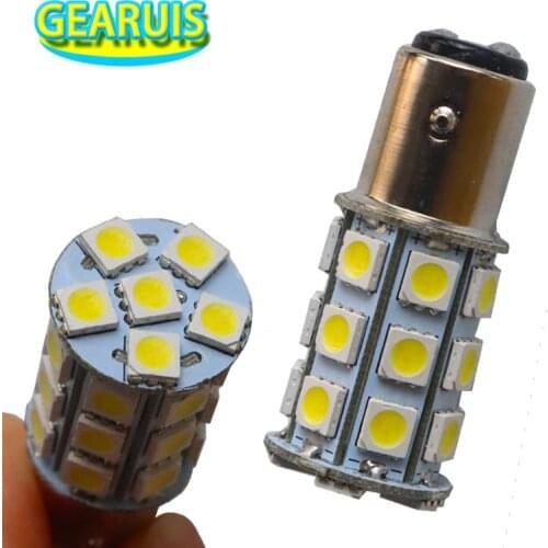 100pcs/lot S25 1157 BAY15D P21/5W 27 SMD 5050 LED 27SMD Tail Reverse Light Lamp Corn Bulb warm white cold white yellow red blue