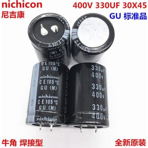 2PCS/10PCS 330uf 400v Nichicon GU 30x45mm 400V330uF Snap-in PSU Capacitor