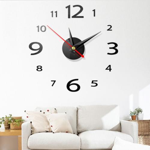 3D DIY Clock Wall Stickers Glossy Home Modern Decoration Crystal Mirror Art Sticker Decals Home Decor