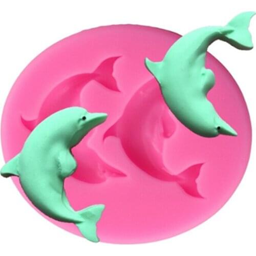 3D Dolphin Silicone Mold Fondant Soap Chocolate Candy Molds Sugarcraft Cake Decoration Tools Kitchen Baking Moulds