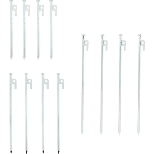 4Pcs Stainless Steel Tent Stakes Garden Gazebo Camping Ground Peg Hooks Pack