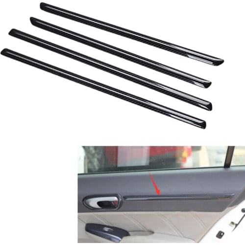4pcs Carbon Fiber Style Inner Interior Door Armrest Strip Stripe Trim Cover Decor Fit for Honda Civic 8th 2006-2009 2010 2011
