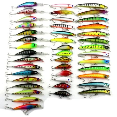 43pcs Mixed Fishing Lures Minnow Crankbaits Bass Baits Wobblers Set Lifelike Fake Fishing bait Drop shipping