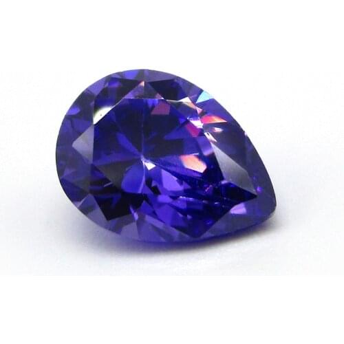 50pc Free Shipping Purple Synthetic Loose Gemstone Lab Created Pear Shaped Cubic Zirconia 2x3mm-13x18mm Wholesale