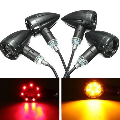 70% HOT SALES!!! 2 Pcs Universal Motorcycle LED Rear Turn Signal Running Brake Stop Safe Lights